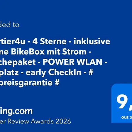 Quartier4u - 4 Sterne - Inklusive Eigene Bikebox Mit Strom - Waeschepaket - Power Wlan - Parkplatz - Early Checkin - # Bestpreisgarantie #